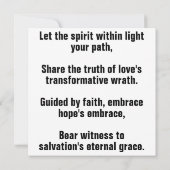 Eeuwige Vlam van Hoop Kaart (Achterkant)