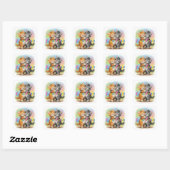 Eeuwige vrienden vierkante sticker (Vel)