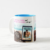 Eeuwige zaligheid & chocolade orgasmes, oh mijn! M Tweekleurige Koffiemok (Voorkant links)