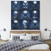 Eeuwige Zilveren Gravures Canvas Afdruk (Insitu (Slaapkamer))