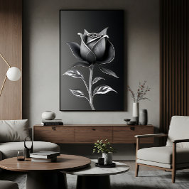 Eeuwige Zilveren Roos Canvas Afdruk