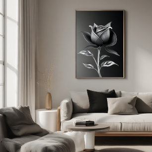 Eeuwige Zilveren Roos Poster