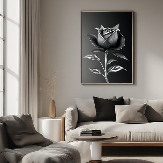 Eeuwige Zilveren Roos Poster