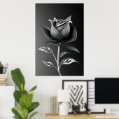Eeuwige Zilveren Roos Poster (Thuiskantoor)