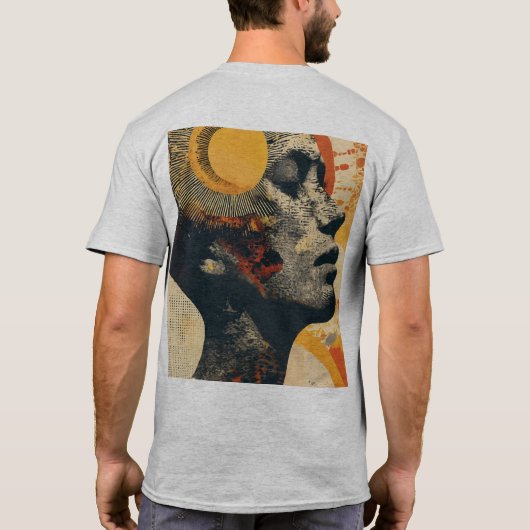 Eeuwige Zon: Memento Mori Halftone Collage T-Shir T-shirt (Achterkant)