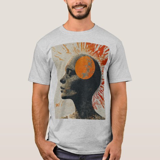 Eeuwige Zon: Memento Mori Halftone Collage T-Shir T-shirt (Voorkant)