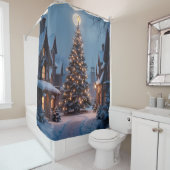 Eeuwiggroene Gloed – Kunstregen Gordijn met Kerstb (In situ)