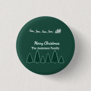 Eeuwiggroene slee familiewinterglow ronde button 3,2 cm