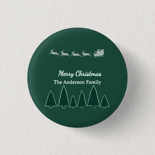 Eeuwiggroene slee familiewinterglow ronde button 3,2 cm (Voorkant)