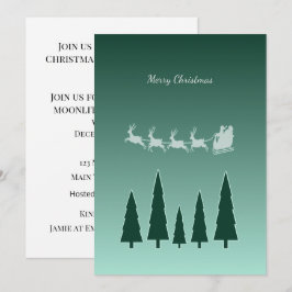 Eeuwiggroene slee kerst uitnodiging gloed