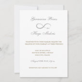 Eeuwigheidssymbool wit grijs goudbruine bruiloft kaart (Voorkant)