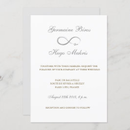 Eeuwigheidssymbool wit grijs goudbruine bruiloft kaart