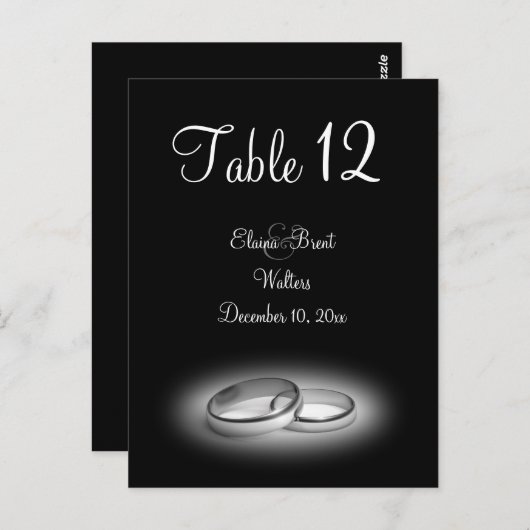 Eeuwigheidstabel (zwart) briefkaart (Voorkant / Achterkant)