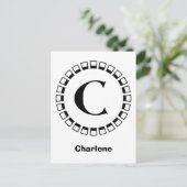  eeuwwisseling, monogram C Briefkaart (Staand voorkant)