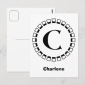  eeuwwisseling, monogram C Briefkaart (Voorkant / Achterkant)