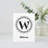  eeuwwisseling, monogram W Briefkaart (Staand voorkant)