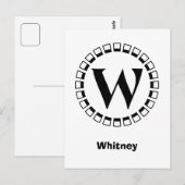  eeuwwisseling, monogram W Briefkaart (Voorkant / Achterkant)