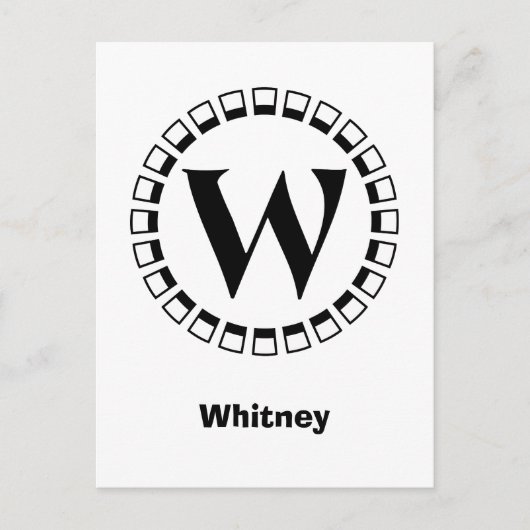  eeuwwisseling, monogram W Briefkaart (Voorkant)