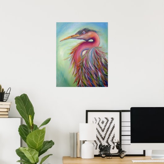 Eeva Egret Free Wings Original Poster (Thuiskantoor)