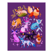 Eeveelutions dark purple print foto afdruk (Voorkant)