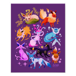 Eeveelutions dark purple print foto afdruk