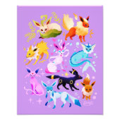 Eeveelutions light purple print foto afdruk (Voorkant)