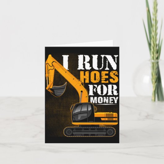 Eever I Run Cute Ss Cute Sss For Money Funny Excav Kaart (Voorkant)