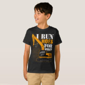 Eever I Run Cute Ss Cute Sss For Money Funny Excav T-shirt (Voorkant volledig)