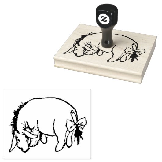 Eeyore inspecteert zijn staart rubberstempel (Gestempeld)