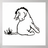 Eeyore kijkt naar zijn staart zwart-wit Poster (Voorkant)