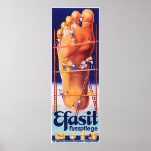 EFASIT Fusspflege Foot Cream Lotion Pedication Ad Poster