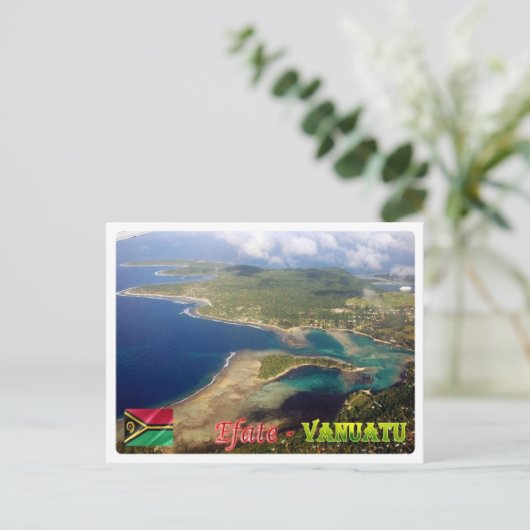 EFate - Erakor Island - Aerial Uitzicht - Vanuatu Briefkaart (Staand voorkant)