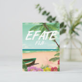 Efate Fiji Pacific reisposter Briefkaart (Staand voorkant)