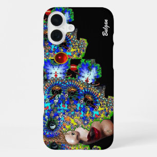 EFEEMER/ VROUW MET KLEURRIJKE FRACTALE MASKER Robi iPhone 16 Plus Hoesje