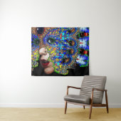 EFEEMER/ VROUW MET KLEURRIJKE FRACTALMASKER WANDKLEED (In Situ (horizontaal))