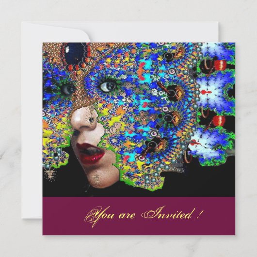 EFEEMERE zoete 16 masqueradebal ,blauw masker Kaart (Voorkant)