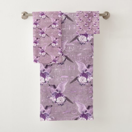 Efemeer Lavendel Papier Serie Ontwerp 10 Bad Handdoek (Insitu)