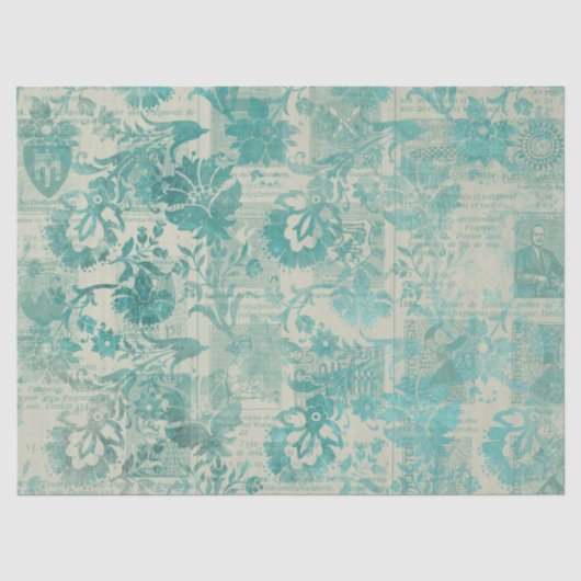 Efemeer Turquoise Papier Serie Design 10 (Voorkant)