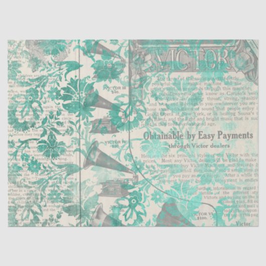 Efemeer Turquoise Papier Serie Design 4 (Voorkant)