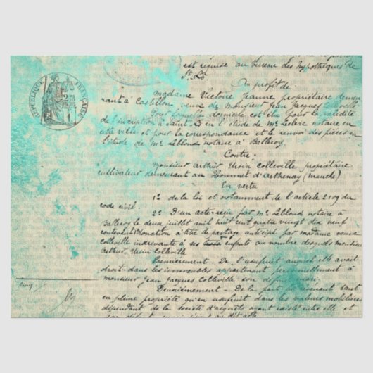 Efemeer Turquoise Papier Serie Ontwerp 14 (Voorkant)