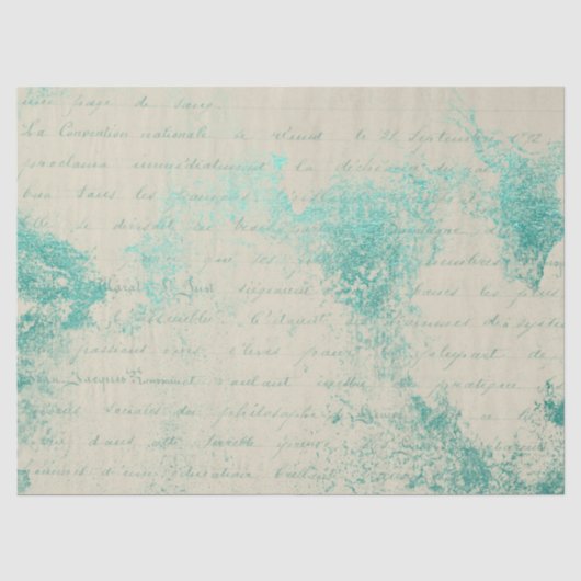Efemeer Turquoise Papier Serie Ontwerp 5 (Voorkant)
