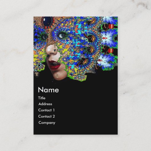 EFEMERE blauw rood geel zwart Visitekaartje (Voorkant)