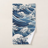 efemere kam: Hokusai-golven opnieuw voorgesteld Bad Handdoek (Handdoek)