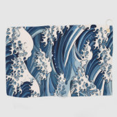 efemere kam: Hokusai-golven opnieuw voorgesteld Golfhanddoek (Horizontaal)