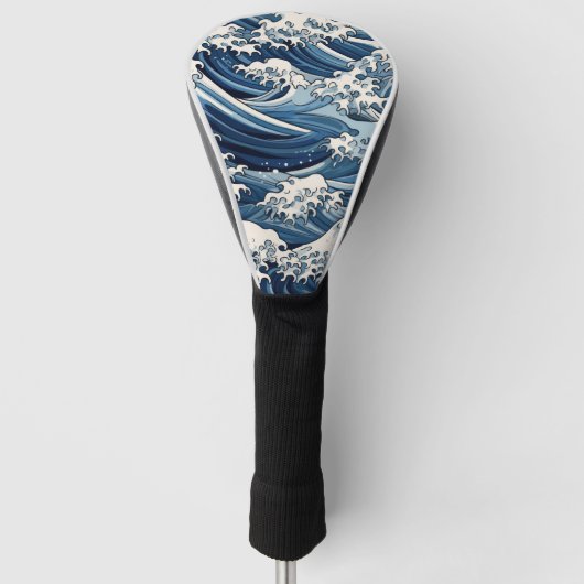 efemere kam: Hokusai-golven opnieuw voorgesteld Golfheadcover (Voorkant)