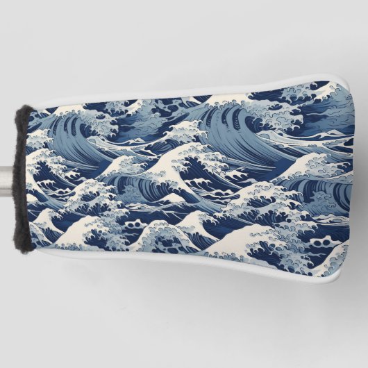 efemere kam: Hokusai-golven opnieuw voorgesteld Golfheadcover (Voorkant)