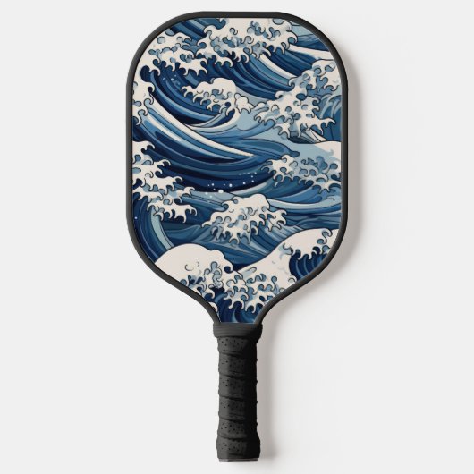 efemere kam: Hokusai-golven opnieuw voorgesteld Pickleball Paddle (Voorkant)