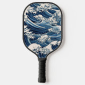 efemere kam: Hokusai-golven opnieuw voorgesteld Pickleball Paddle (Achterkant)
