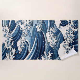 efemere kam: Hokusai-golven opnieuw voorgesteld Strandlaken
