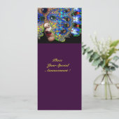 EFEMERENDE Mardi Gras Maskerade Bal, Blauwe Masker Aankondiging (Staand voorkant)
